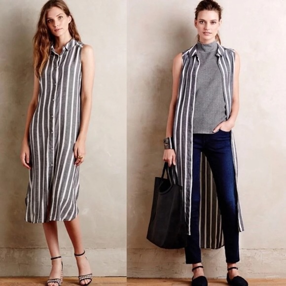 Anthropologie Dresses & Skirts - Holding Horses long striped button down dress